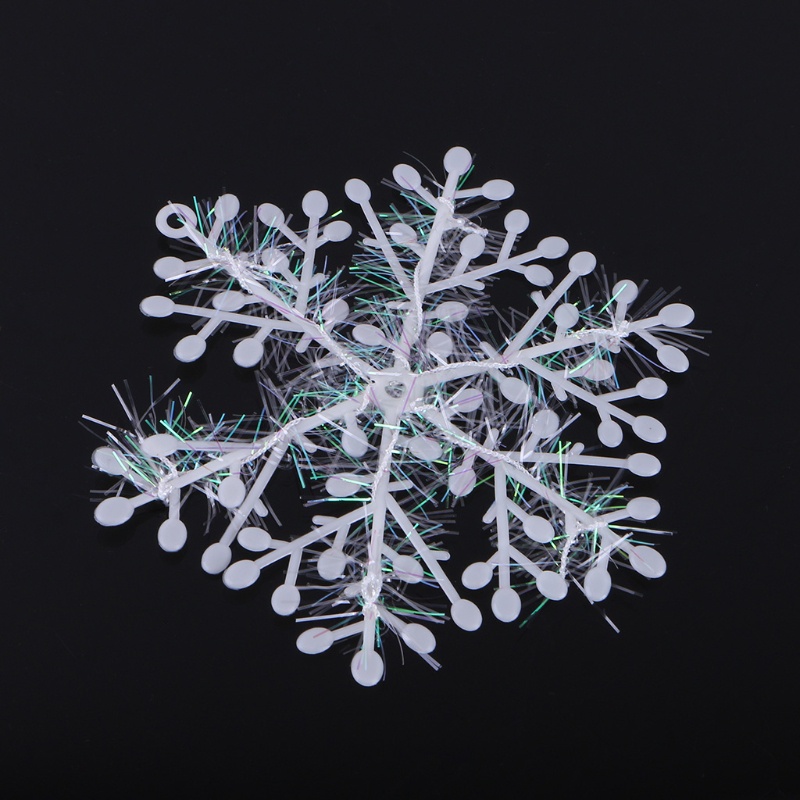 Zzz 3pcs Ornamen Snowflake Putih Pohon Natal Deco Festival Decortion