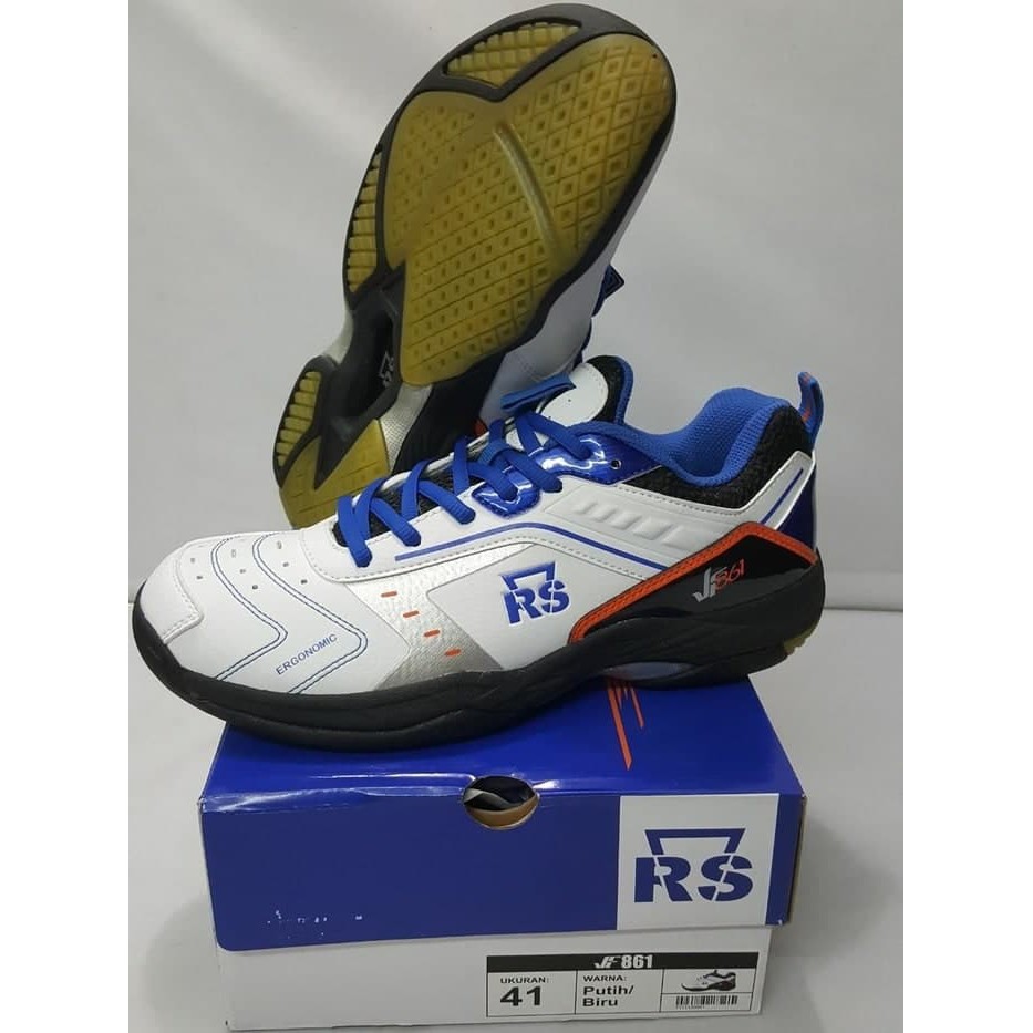 Sepatu Badminton RS JF 861 White Blue - 39