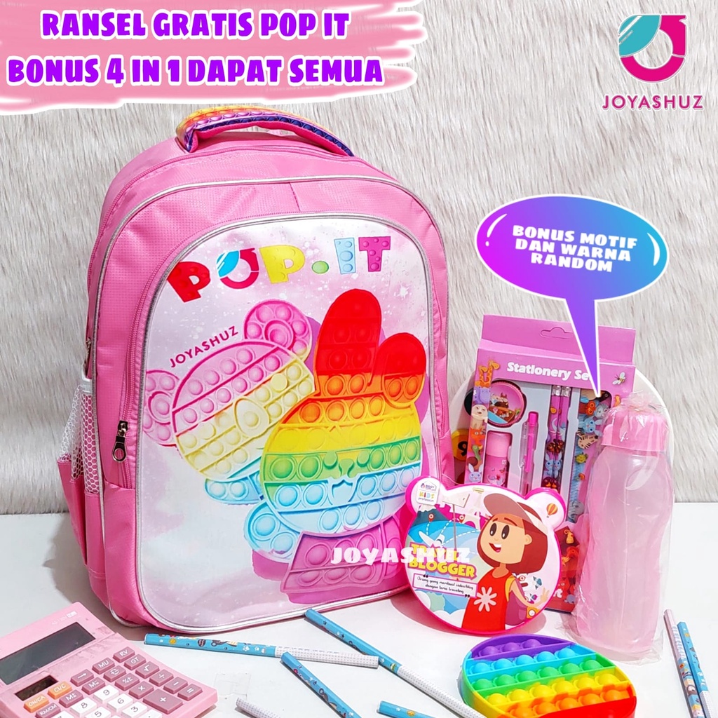 Tas Pop IT Gratis Mainan Pop It - Tas Ransel Anak Perempuam Gratis POP IT - Tas Anak Gratis Hadiah - Ransel POP IT - Tas Anak Gemas - POP IT - Ransel Gratis Mainan - Ransel Anak Perempuan SD - Joyashuz