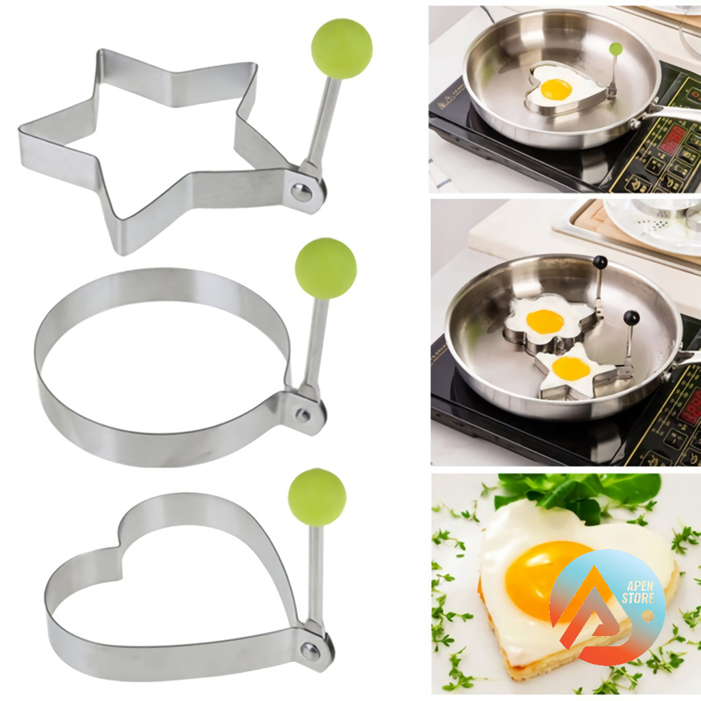 APEN Alat Cetakan Telur Karakter Telor Ceplok Dadar Stainless Steel Puding Pancake Barang Unik