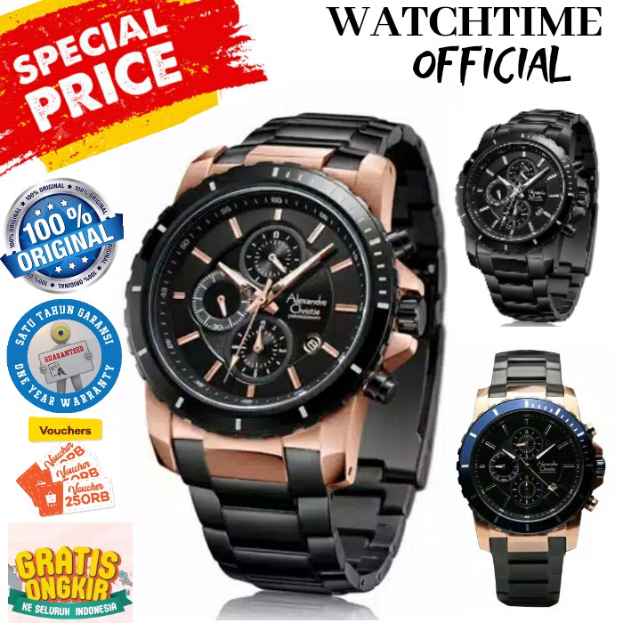 BIGSALE  JAM PRIA ALEXANDRE CHRISTIE ORIGINAL JAM TANGAN ARLOJI PRIA COWOK ALEXANDER CHRISTI AC ORI