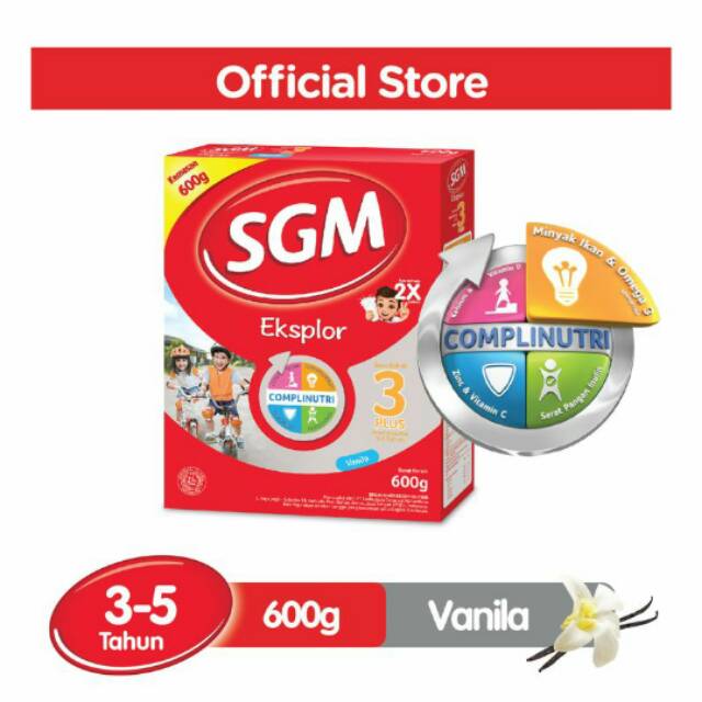 SGM Eksplor 3+ susu pertumbuhan complitri vanila 600G