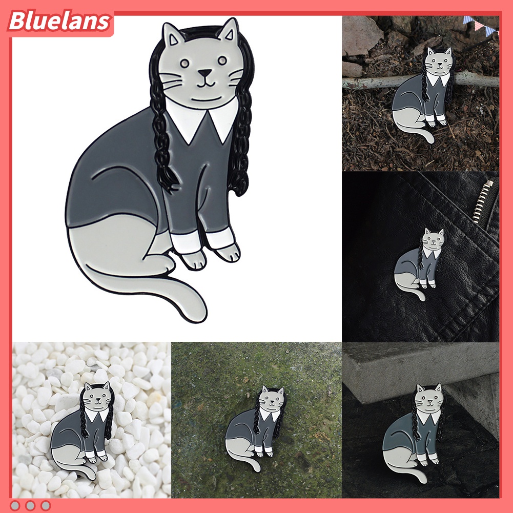 Bros Pin Enamel Bentuk Kucing Lucu Untuk Dekorasi Pakaian