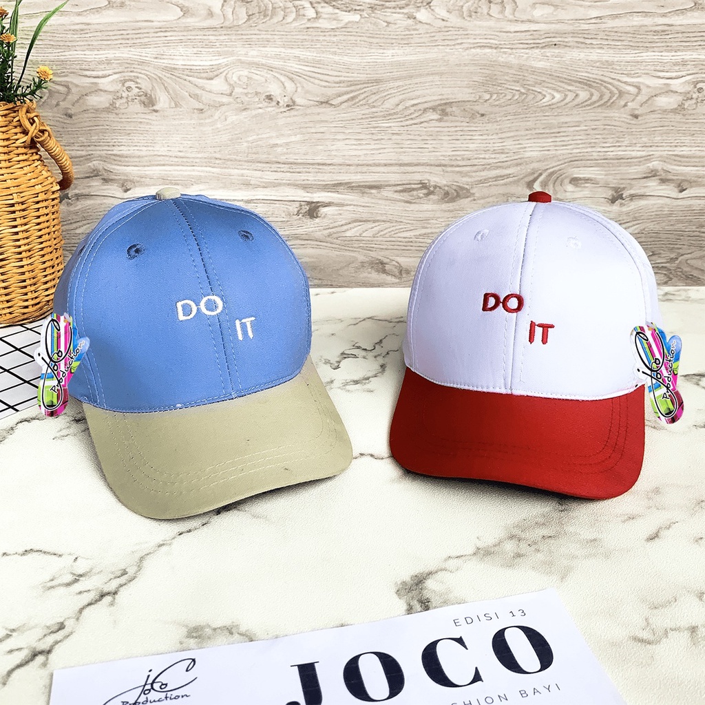 *** MURAH !!! *** JOLIECOLLECTIONS.ID | TOPI BASEBALL ANAK MOTIF DO IT BAHAN REGULER - FASHION HAT KIDS MURAH - PET UNISEX-2