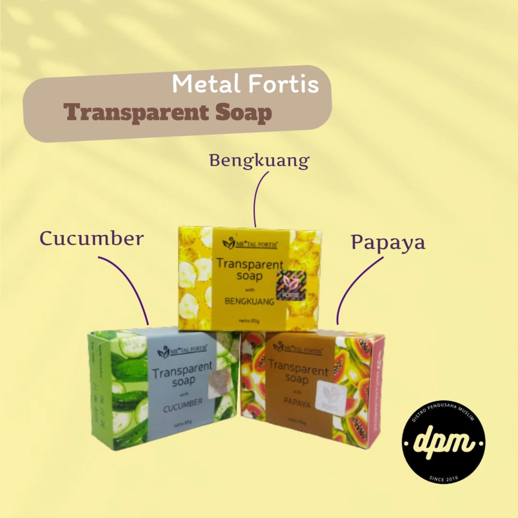 Sabun Metal Fortis Original Transparent Soap With Cucumber Papaya Bengkuang BPOM 85gr Bisa COD