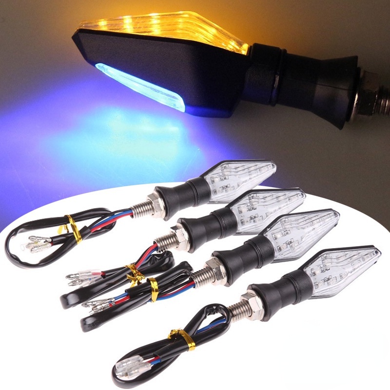 4pcs Universal Motor Kuning Mengalir Sein Indikator Lampu Led Motor Panah Flasher Belakang Lampu Led