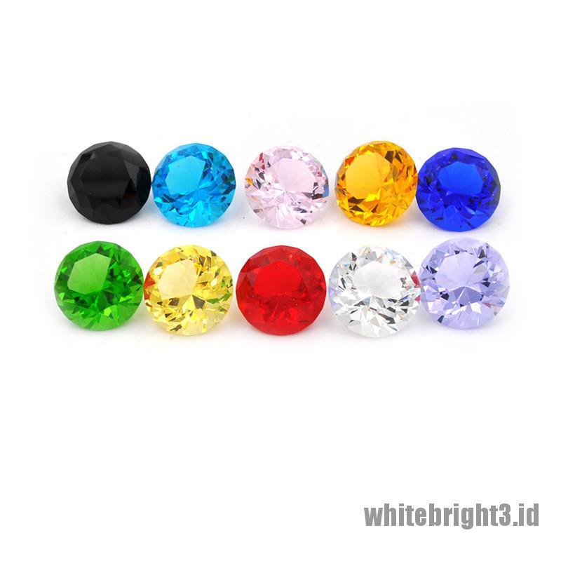 ❤White3 Warna Putih❤ Pemberat Kertas Bentuk Berlian Bahan Kaca Kristal Untuk Dekorasi Pernikahan