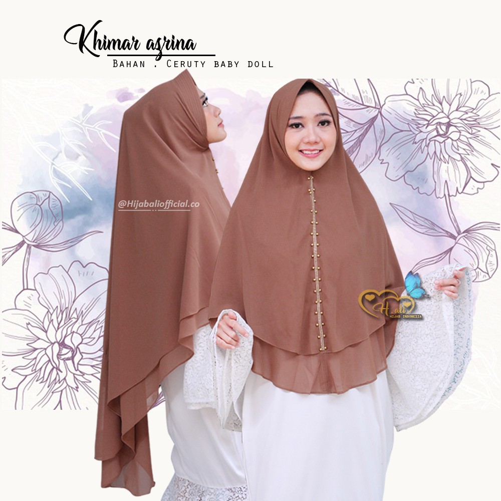 Khimar 2 Layer Jumbo Ceruty Kerudung Syari Jumbo Jilbab Khimar Jumbo 2 Layer Ceruty Azrina A1