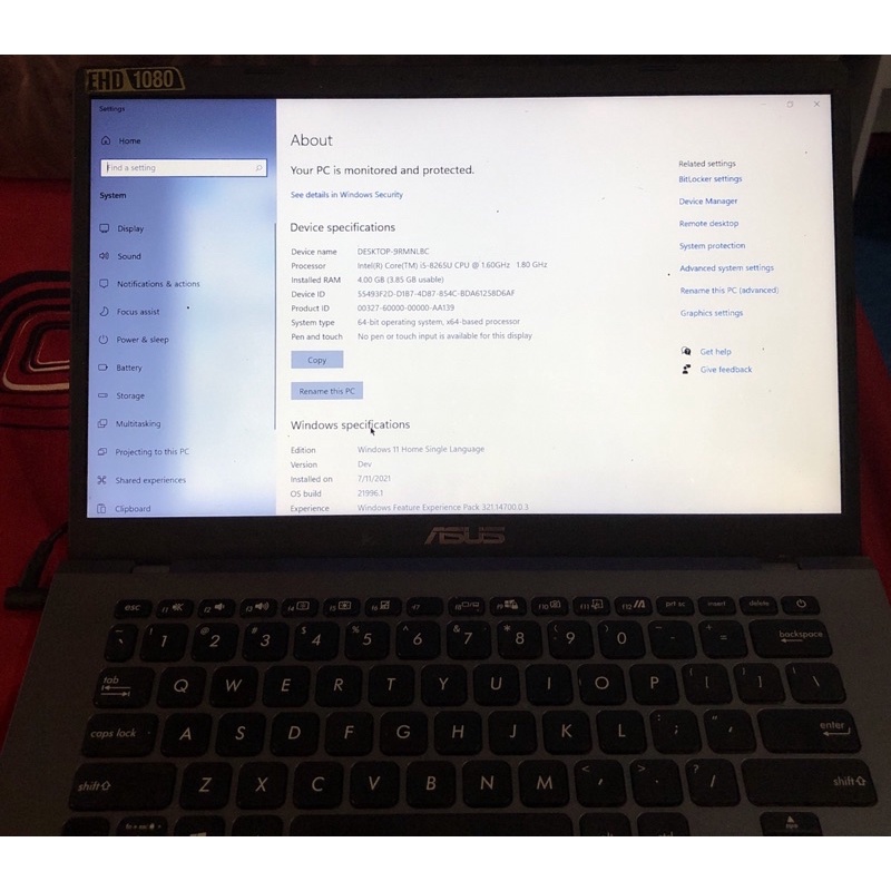 Laptop Asus A409FJ Intel Core i5 gen 8