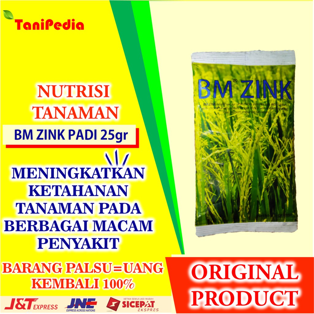PUPUK BM ZINK PADI 25gr NUTRISI DAN VITAMIN KETAHANAN TANAMAN PADI