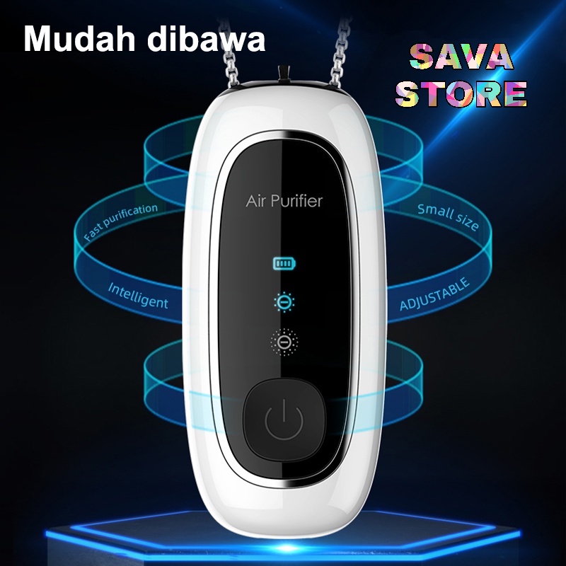 AIR PURIFIER PORTABLE NECKLACE TYGRIS PERSONAL IONIZER AIR FRESHENER - WARNA PUTIH