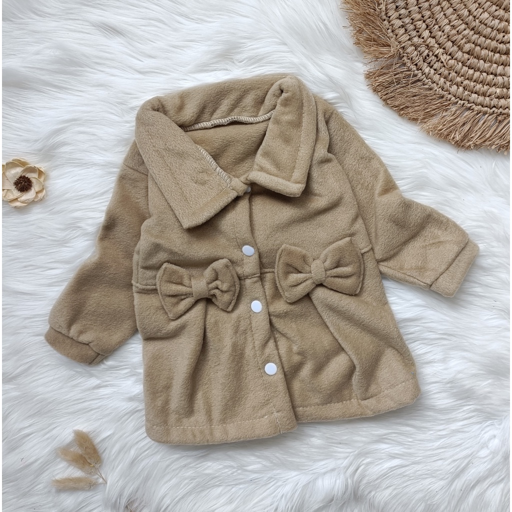 Jaket cardigan bayi model pita 3-24 bulan