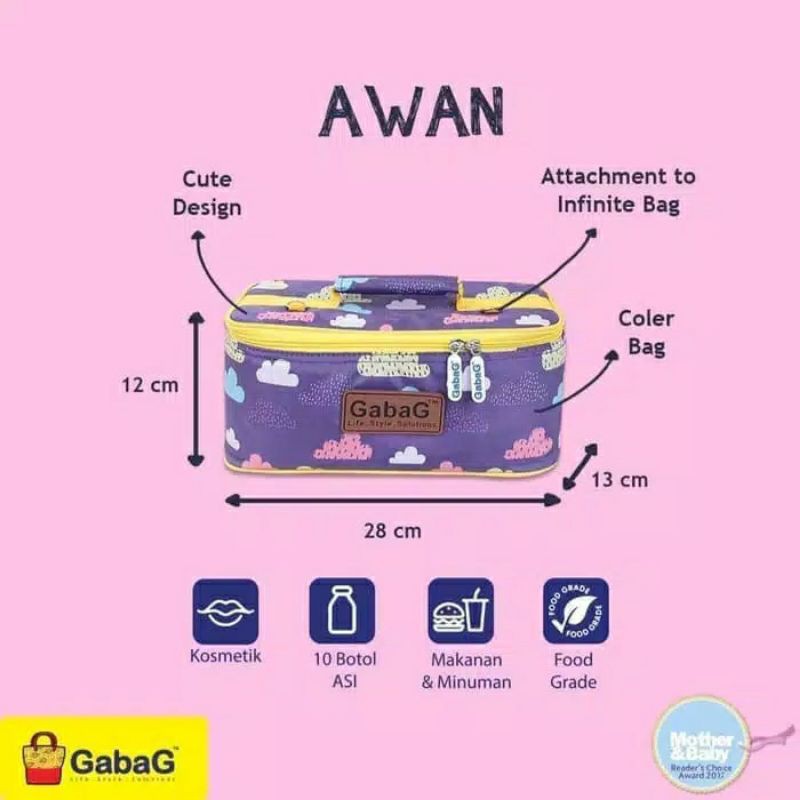 homimart I GABAG cooler bag asi bunga awan crystal hummingbird lily