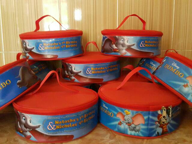 Tas lunch bag bulat souvenir gambar printing castem.free desain gambar