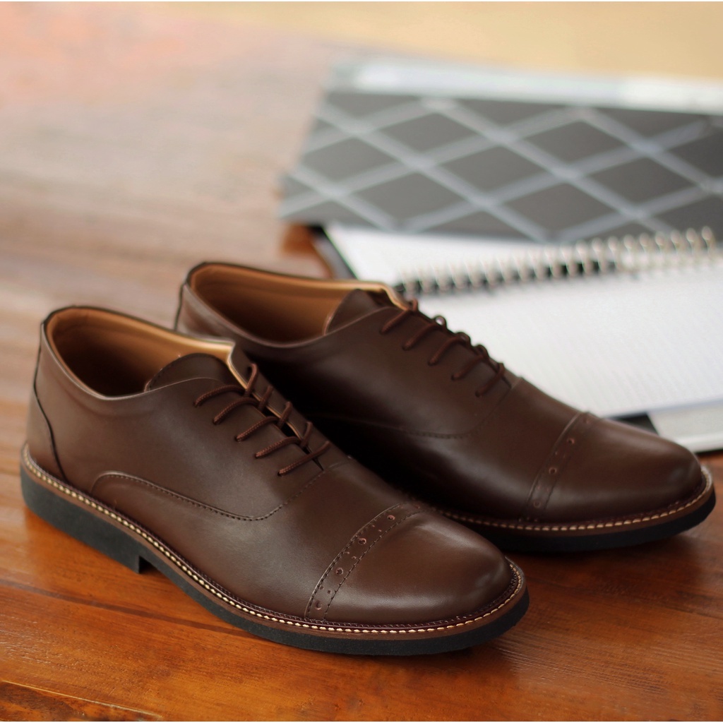 JAZZ 02 BROWN (KULIT ASLI)|ManNeedMe x Reyl| Sepatu Pantofel Pria Formal ORIGINAL