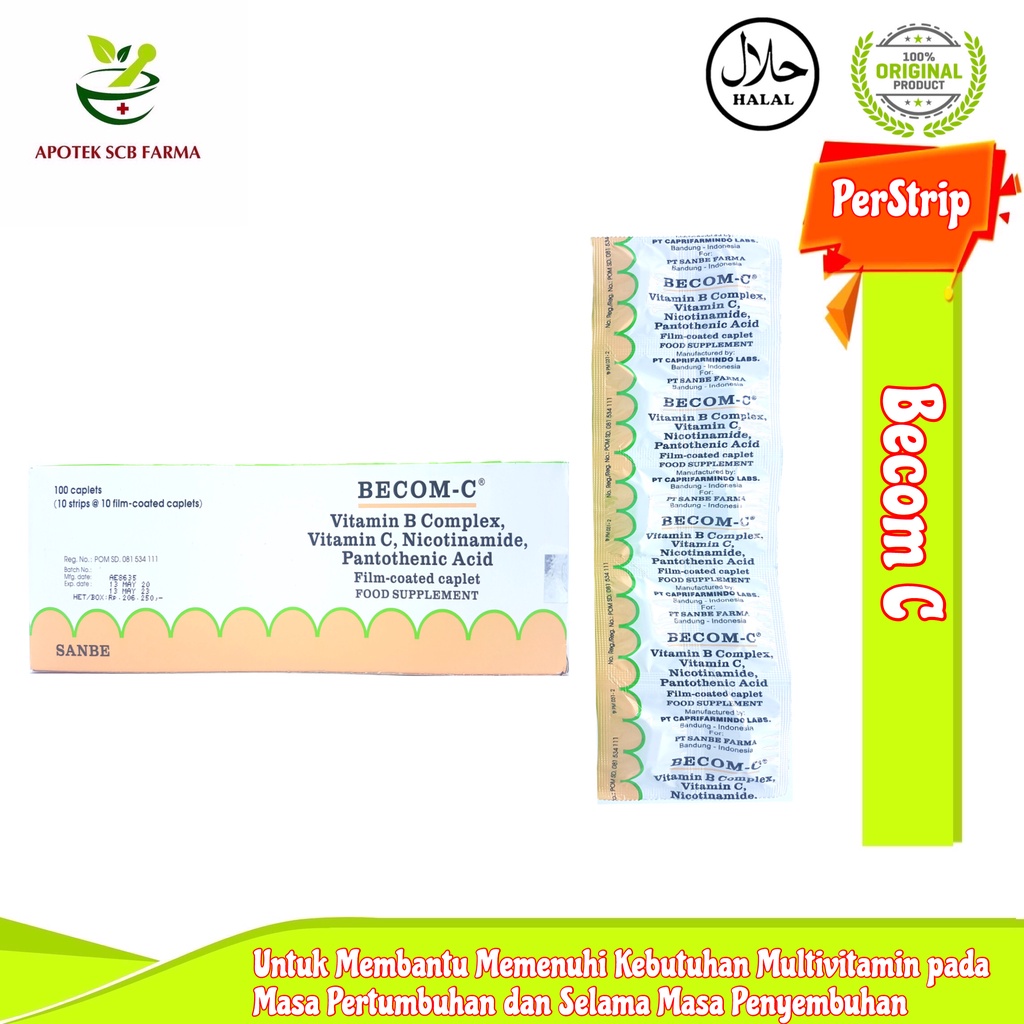 Becom C Multivitamin Sanbe - Vitamin B Complex, Vitamin C 10 kaplet