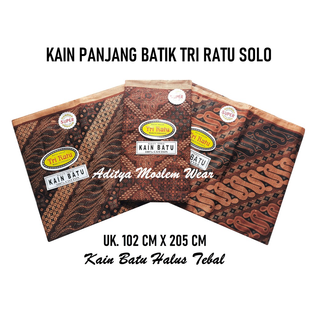 KAIN JARIK BATIK TRI RATU SOLO UK.205X102 CM KAIN BATIK PANJANG HARGA GROSIR SAMPING KEBAT PANJANG