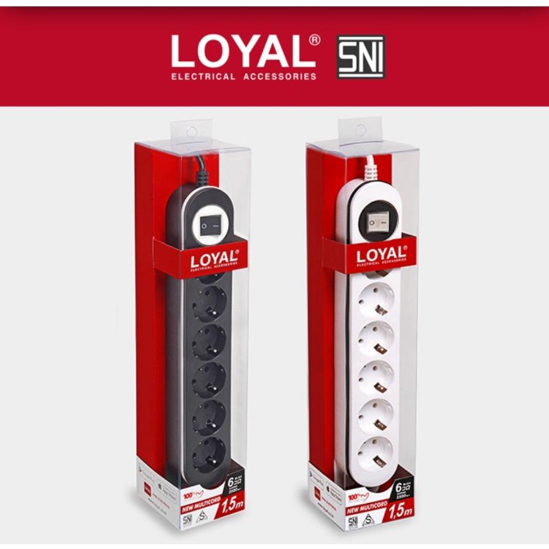 Stop Kontak 6Lubang + 1Saklar + Kabel 1,5m Loyal LY266