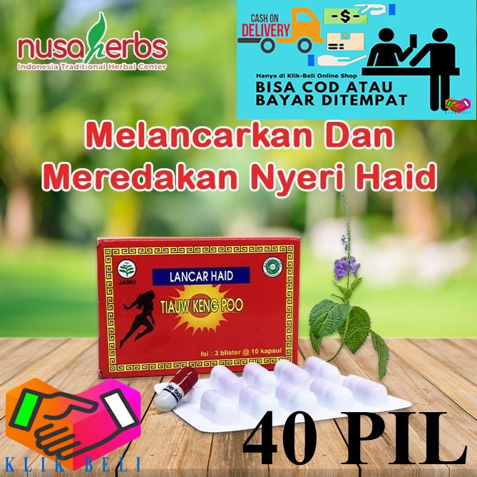 Pelancar Haid Tiauw Keng Poo / Obat Herbal Lancar Haid Datang Bulan Pereda Nyeri - 40 Pil