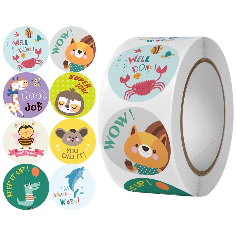 [500PCS/ROLL] STICKER ROLL PUJIAN ANAK SEKOLAHAN STIKER GULUNG COMPLIMENTS