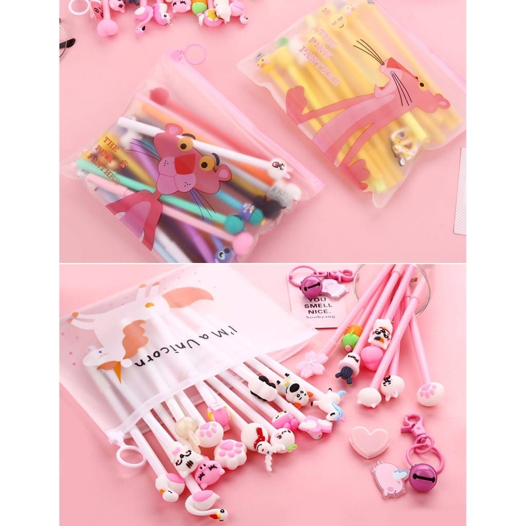

ROBBAGS -(10BUNGKUS=1KG) PULPEN UNIK LUCU ISI 10PC MB 196 - EMOTICON UNICORN - KARAKTER WARNA WARNI.