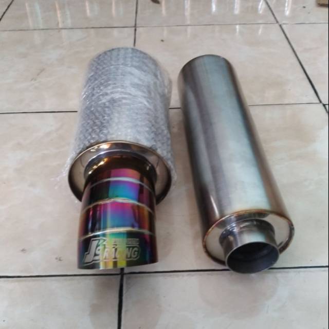 Knalpot racing mobil muffler JS racing + resonator