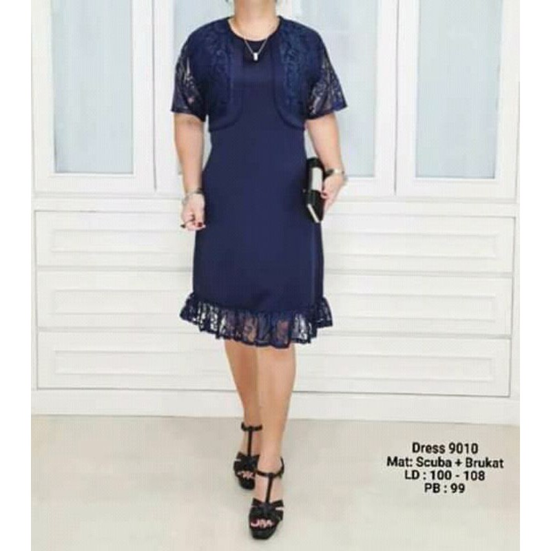 DRESS SCUBA KOMBINASI BRUKAT