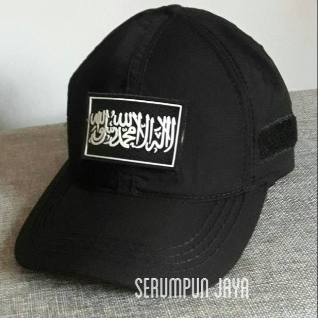 TOPI LOGO TAUHID - TOPI LOGO TAUHID VELCRO HITAM
