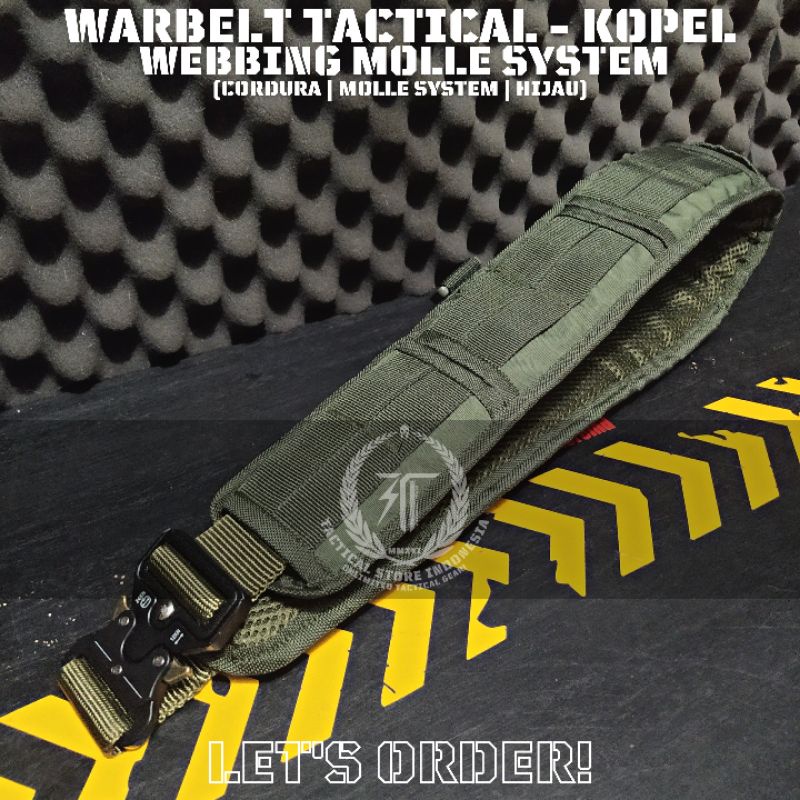 Kopel Warbelt Tactical Hijau + Sabuk Cobra (Metal Buckle) TSI Series