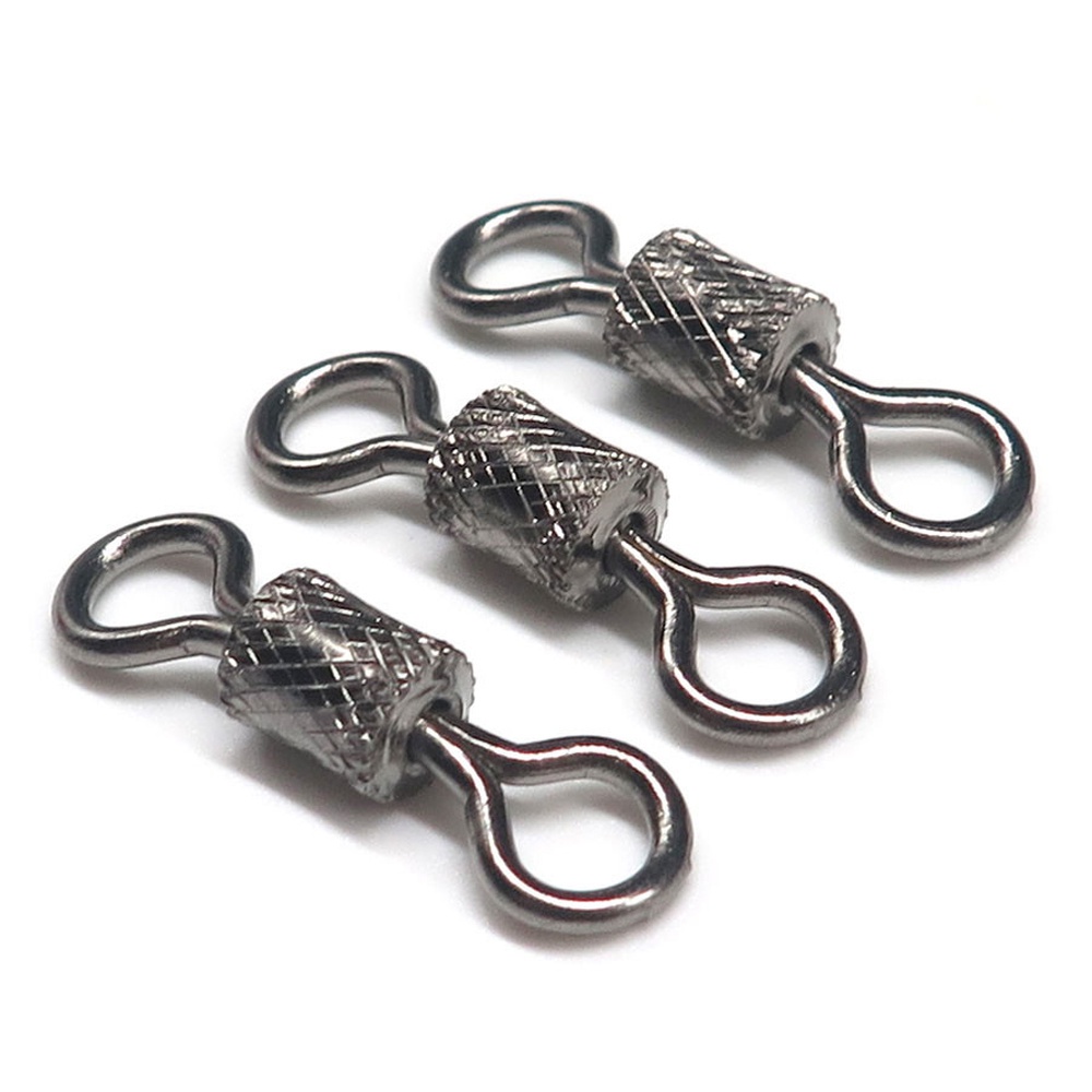 REBUY Fishing Accessories Ball Bearing Swivel 1#~14# Fishing Hook Connector Fishing Swivels Sea Fishing Safety Snap for Carp Stainless Steel 50PCS/Lot Solid Rings Rolling Swivel