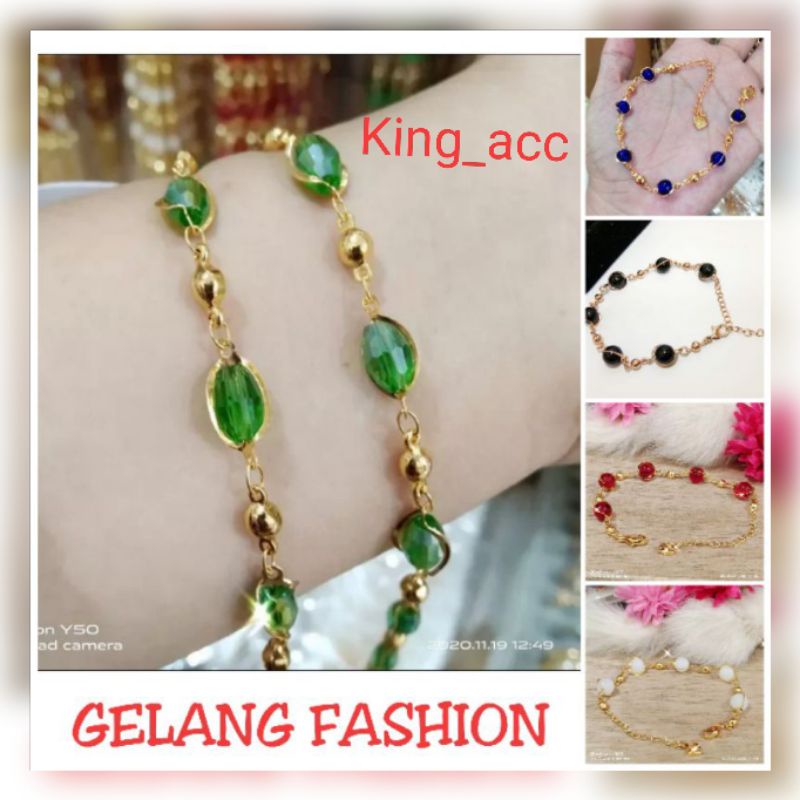 Gelang Fashion wanita grosir murah gelang batu permata berlapis emas imitasi GELANG RANTAI GOLD MUTI