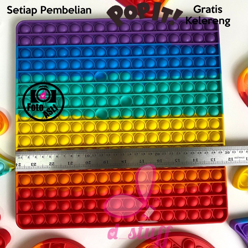 Figdet Push bubble pop it Toy mainan anak tiktok free kelereng / gundu-2