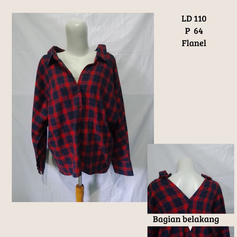 kemeja flanel wanita kotak kotak / kemeja kotak merah wanita