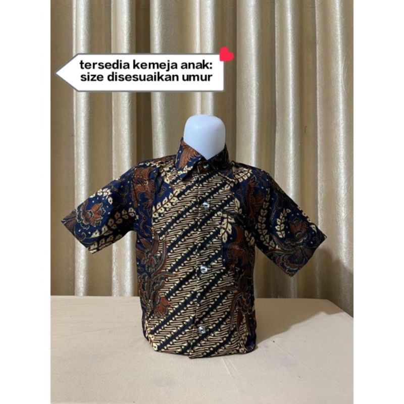 KEMEJA BATIK ANAK/ KEMEJA COUPLE DEWASA/KEMEJA ANAK BUAT SERAGAMAN/KEMEJA ANAK BUAT PESTA