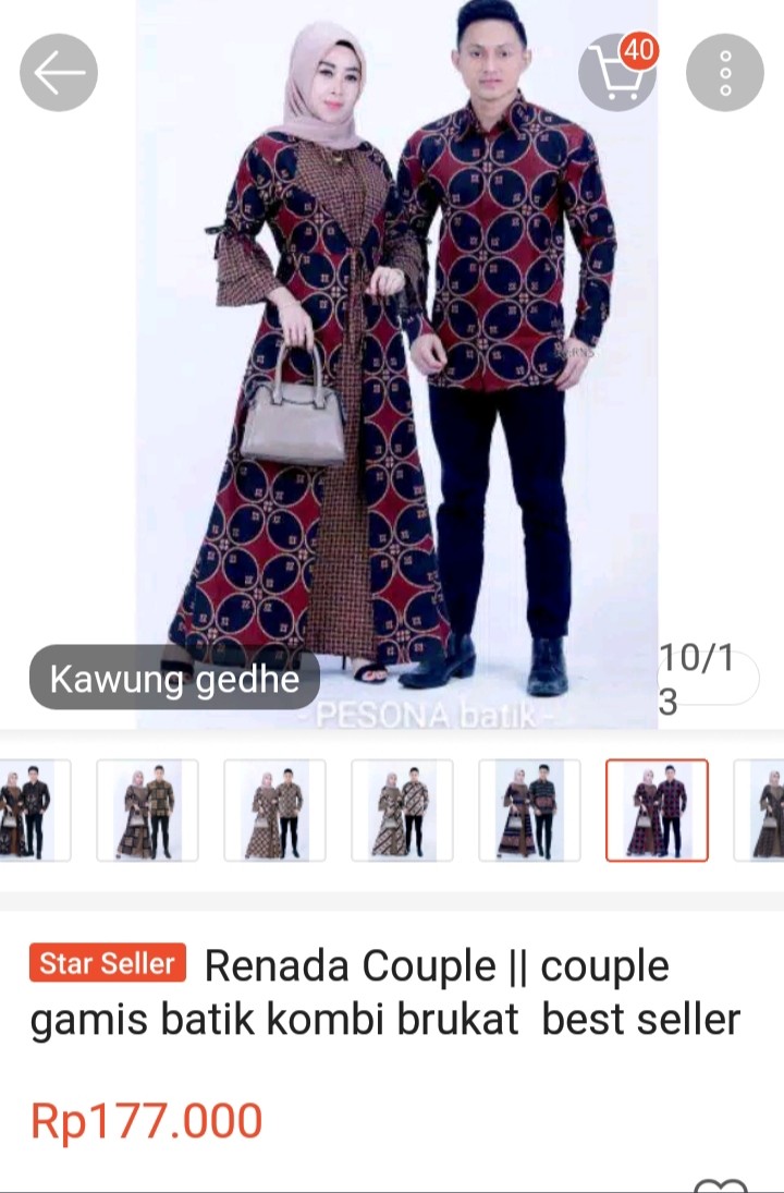Maura Couple - Sania Ruffle Batik Couple Ori Ndoro Jowi Garansi Termurah Shopee - Kebaya Couple 2728
