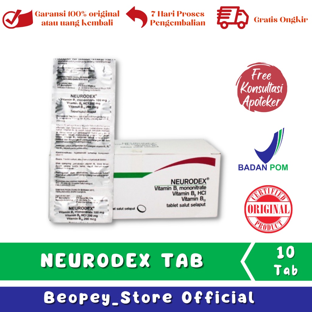 Jual NEURO-DEX 10 TAB Vitamin B Complex | Shopee Indonesia