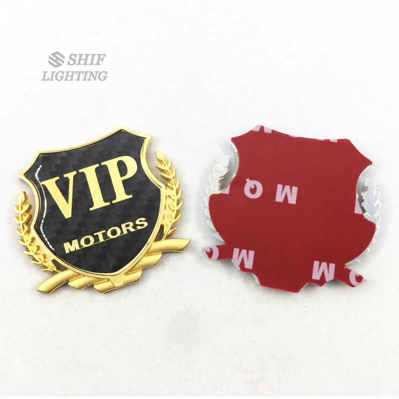 1pc Stiker Emblem Logo VIP Bahan Metal Carbon Fiber Untuk Dekorasi Mobil