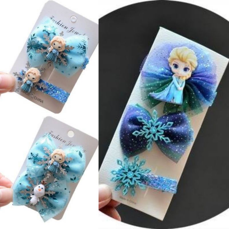 HAIRPIN GLITTER FROZEN - AKSESORIS RAMBUT ANAK FROZEN, JEPIT RAMPU FROZEN, JEPIT RAMBUT ELSA