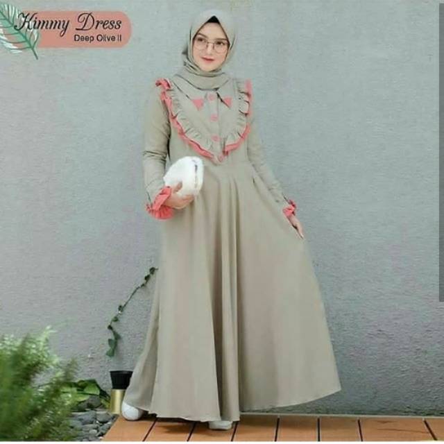 Kimmy dress olive / Dress wanita