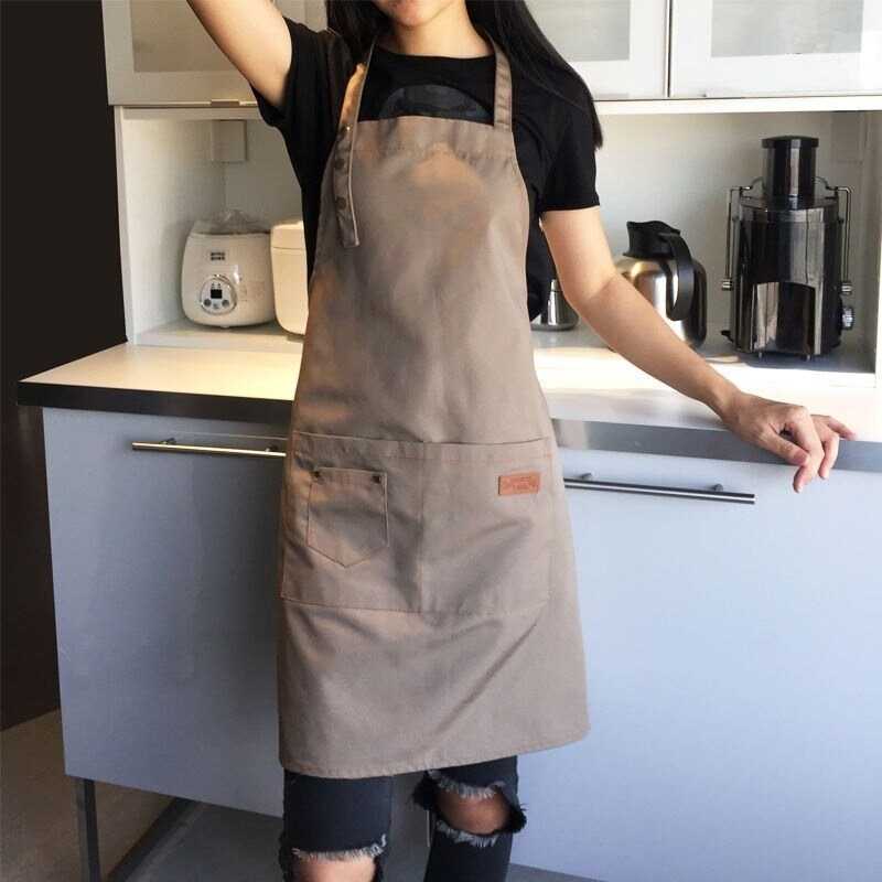 Yadilun Celemek Apron Dapur Pria Wanita Bahan Canvas