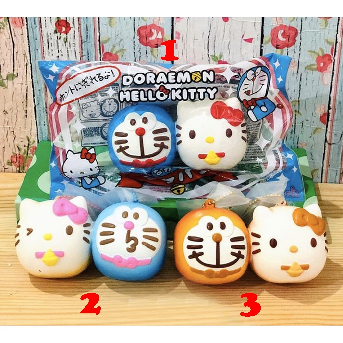 Squishy DORAEMON AND HELLOKITTY SHAREBREAD By IBLOOM