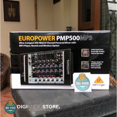 Power Mixer Audio Amplifier Behringer PMP500MP3 - 500 Watt dengan USB Mp3 Player dan Efek Reverb
