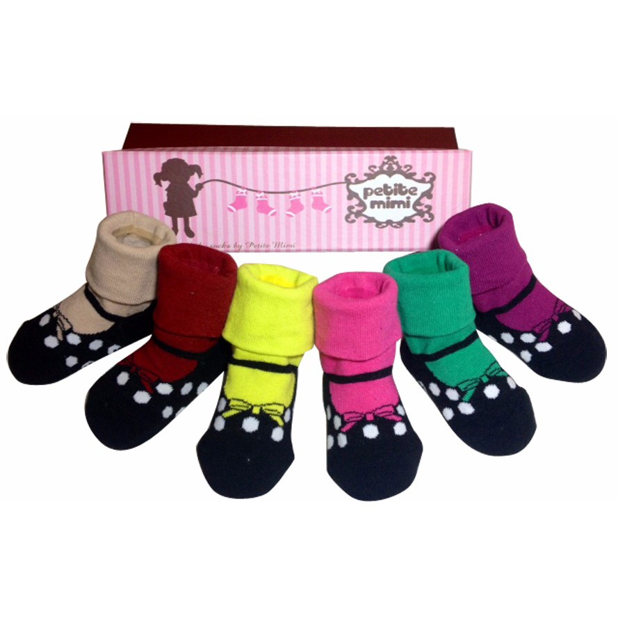 AB04 KAOS KAKI PETITE MIMI GLOW  0 - 24 Bulan 6 PASANG