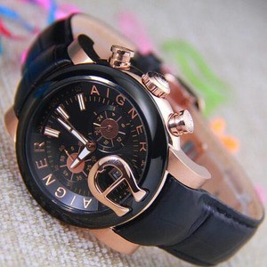 Aigner Bari 37500 Black rosegold - Jam Tangan Pria