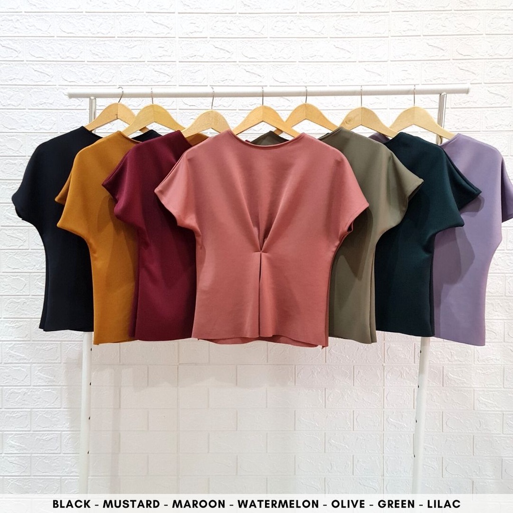 2749 basic sherin top scuba blouse kerja blouse natal