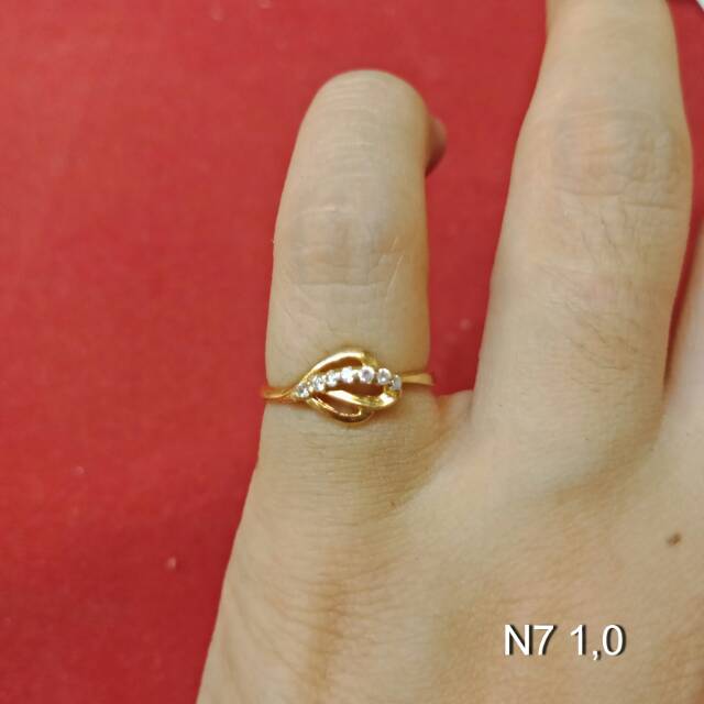 Cincin No 7 anak dan dewasa emas asli kadar 700 70% 22 1 2 3 satu dua tiga gram permata mickey