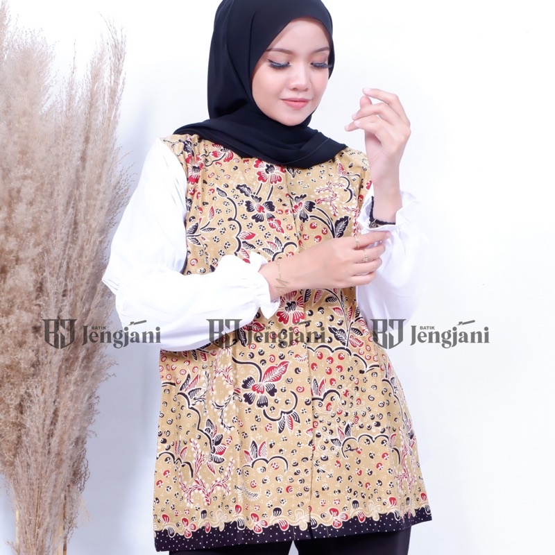 Blouse Batik Kerja | Blus Batik Pastel | Blouse Kerja Seragam | Blouse Batik Vanessa