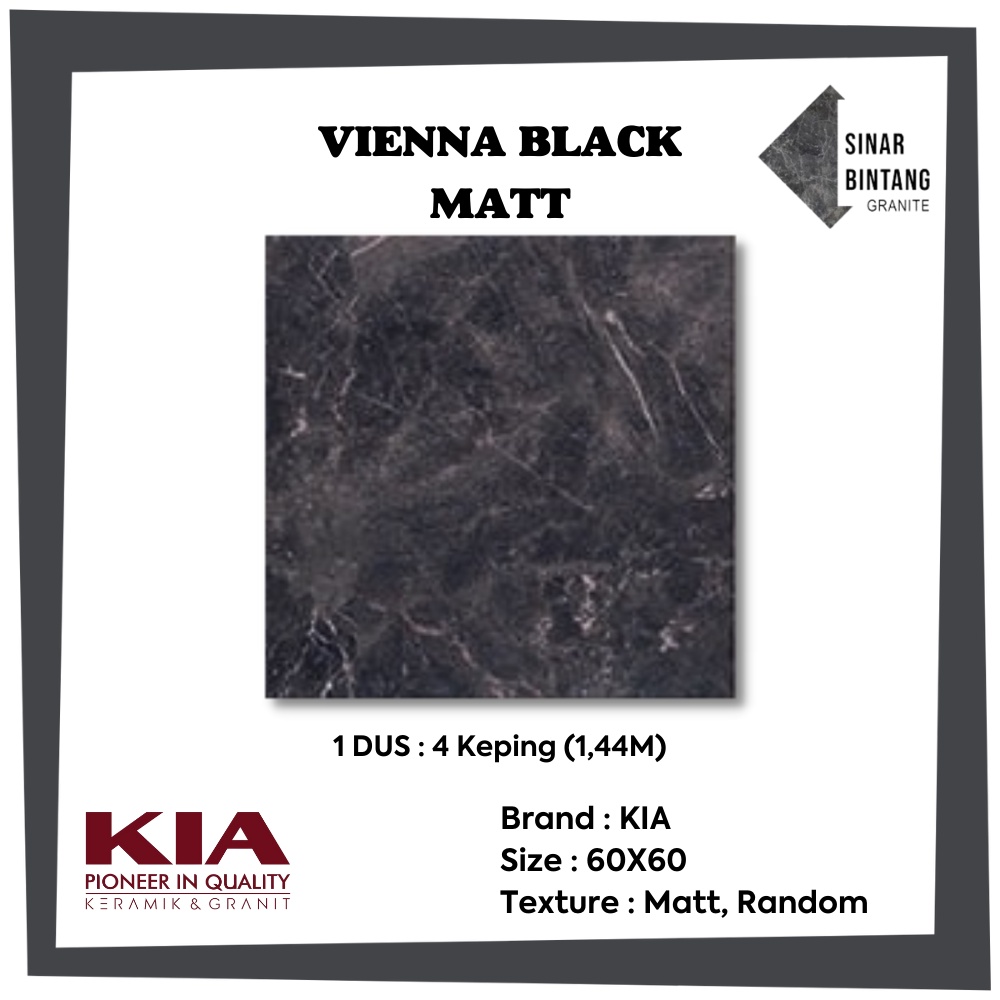 Granit 60X60 | Granit Lantai Vienna Black Matt KIA