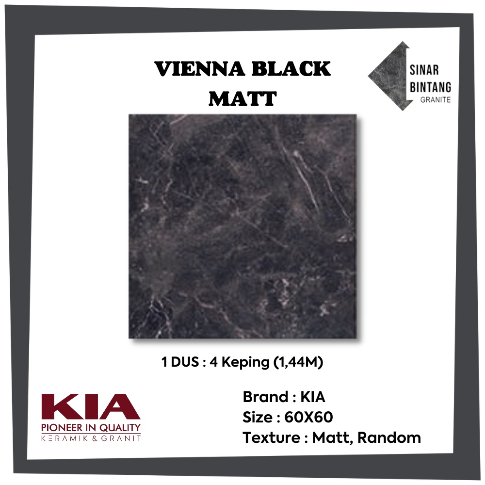 Granit 60X60 | Granit Lantai Vienna Black Matt KIA