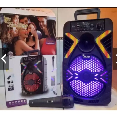 Speaker bluetooth karaoke 8,5 inch x bass radio fm LED extra bass Best Qualiity cas rechargeable super bass speaker jinlong Termurah